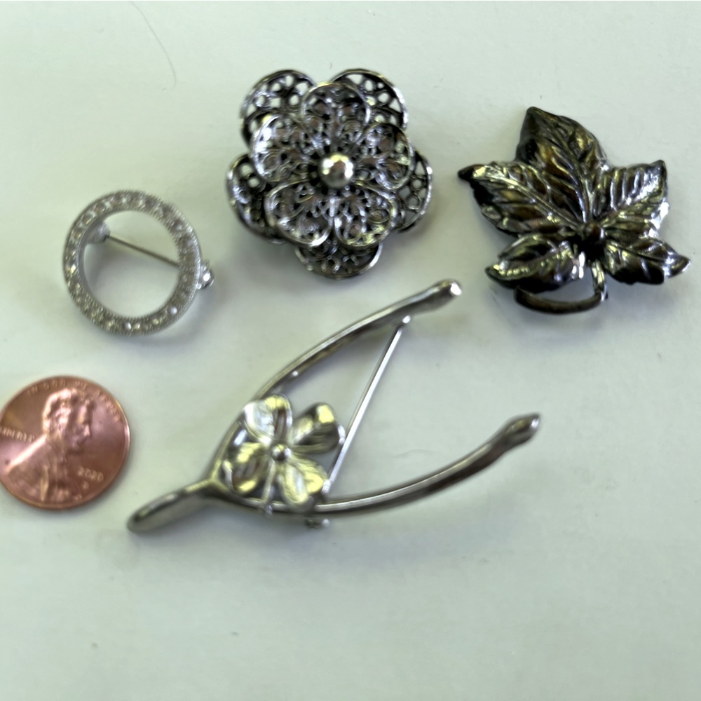 Lot of Vintage Jewelry Brooches vintage silver brooches silver filigree brooch